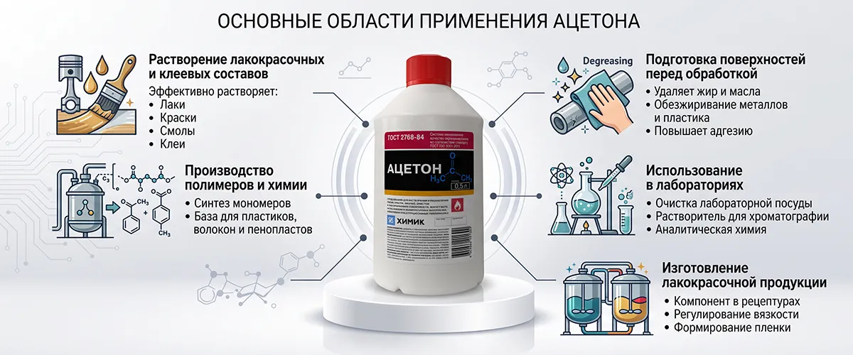 Где применяется ацетон?