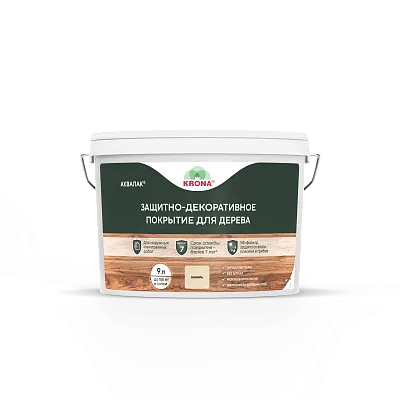 ЗАЩИТНО-ДЕКОРАТИВНЫЙ АКРИЛОВЫЙ ЛАК ДЛЯ ДЕРЕВА АКВАЛАК® 9 л