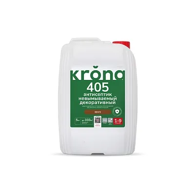 Krona 405 Невымываемый декоративный антисептик, 5 кг, концентрат 1:9