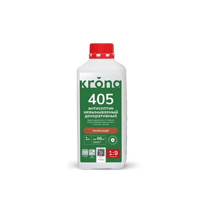 Krona 405 Невымываемый декоративный антисептик, 1 кг, концентрат 1:9