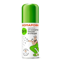 КОМАРОФФ аэрозоль от комаров, клещей и мошек 3 в 1