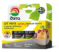 ДЭТА супер липкая лента от насекомых 4 шт коробочка  