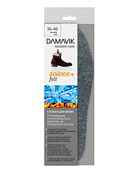 Утепляющие стельки «DAMAVIK» из натурального войлока на резиновой основе